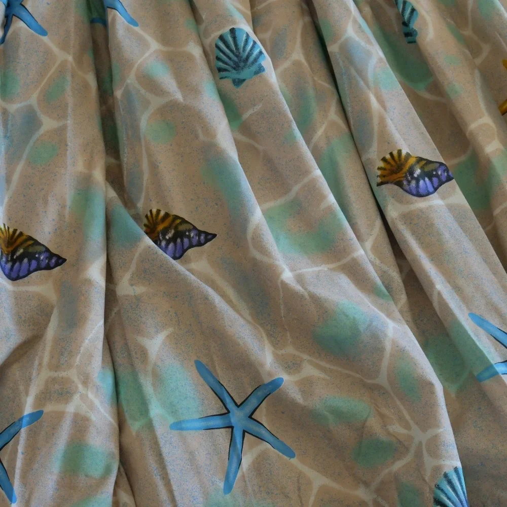 RARE vintage 2 piece 1980s beach patterned drapes curtains